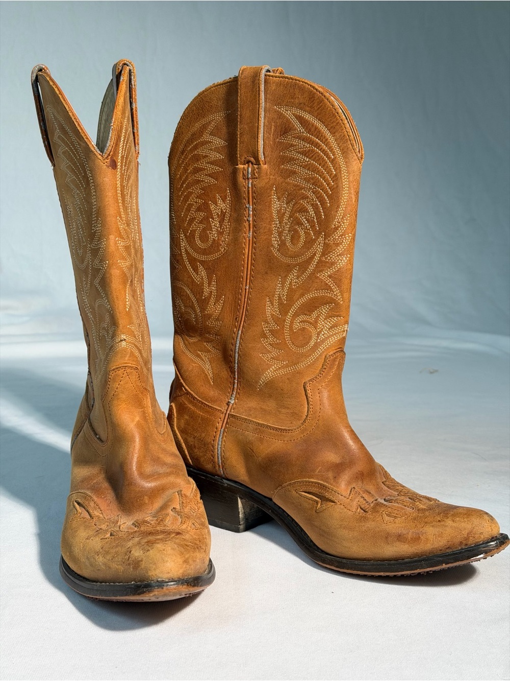 Vintage 2002 Durango RD5302 Leather Cowboy Boots Brown 8M Western